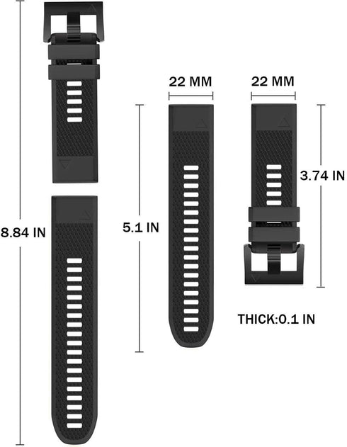 Watch Band for Fenix 5/Fenix 6/Forerunner 935/945/Instinct - 22mm Width (Black)...