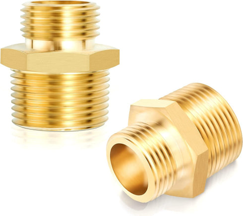 3/4" GHT Male x 1" NPT Male LF Brass Garden Hose Fittings Connectors Adapter, Repair Water Hose Connector (Pack of 2)...