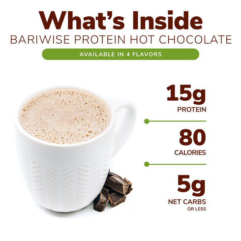 BariWise Protein Hot Chocolate, Hot Cocoa, Low Sugar, Low Carb, Keto Friendly & Gluten Free (7ct)...