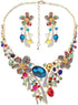 Campsis Women's Jewelry Set Flower Statement Necklace and Earring Set Bridal Jewelry Set for Wedding...