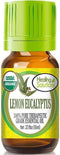 Healing Solutions Organic Lemon Eucalyptus Essential Oil, 0.33 oz (10ml), Undiluted & Pure, for Hair, Diffuser, Skin, & Aromatherapy...