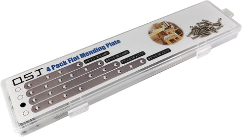 4 Pack Flat Straight Bracket Mending Plate for Wood Stainless Steel Straight Brackets 195mm / 7.7" Wood Brace with Screws...