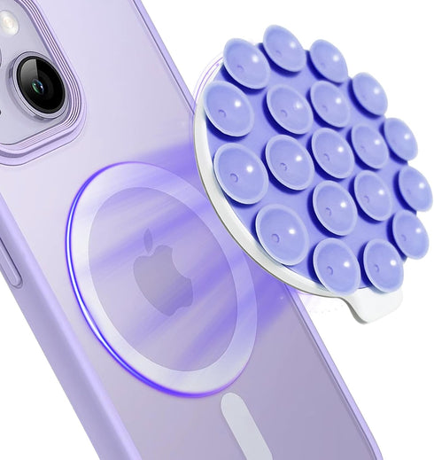 PKYAA Silicone Suction Cup Phone Mount, Magnetic Silicone Suction Phone Case Stand, Hands Free Mirror Shower Phone Holder, Perfect for TikTok/Ins/...