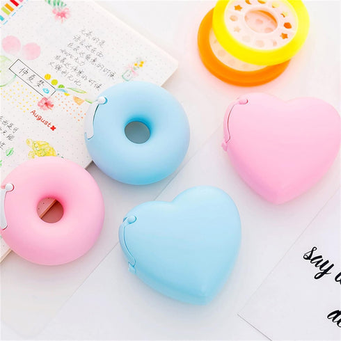 Blue Tape Dispenser with Tape Heart Shape Tape Organizer-Invisible Tape Cutter Portable Roll Tape Holder for School Office Tape Dispensers...