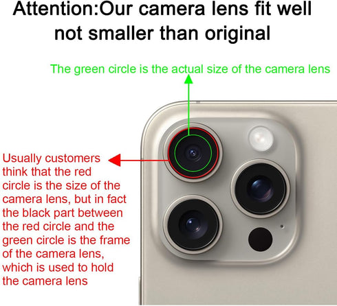 OEM Back Rear Camera Lens Glass Replacement for iPhone 15 Pro Max 6.7 inches with pre-Installed Adhesive and Reparing Toolkit......