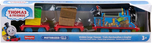 Thomas & Friends Toy Train, Wobble Cargo Thomas Motorized Engine with 2 Cargo Cars for Preschool Railway Play Ages 3+ Years...