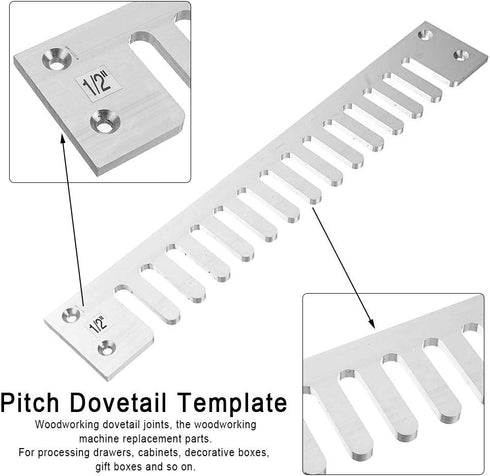9/16 Inch Pitch Dovetail Template Router Template Kit for Through Dovetail and Box Joints Wood Dovetail Tenoner Woodworking Tool...