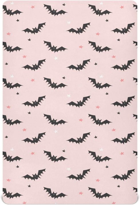 Bats Baby Fitted Crib Sheet Soft Breathable Crib Sheet for Standard Crib Mattress Cozy Toddler Play Playard Sheets 39 x 27 x 5 Inch...