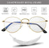 HJSTES Round Blue Light Glasses for Women Men Retro Circle Clear Lens Metal Frame Eyeglasses...