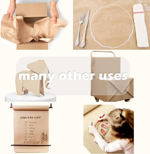 SMART&CASUAL 15" x 450" (37.5') Kraft Paper Roll for Art Craft Supplies Gift Wrapping Moving Packing Kids Painting Drawing Paint Easel Poster Char...