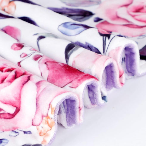 30'' x 40''Baby Blankets, Super Soft Floral Minky Toddler Newborn Blanket for Boys Girls, Dotted Backing, Double Layer, Crib Receiving Blanket for...