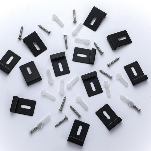 12 Pcs Metal Mirror Holder Clips Wide Channel Mirror Holder Frameless Mirror Mounting Hardware Mirror Hooks Heavy Duty Mirror Hangers Retainer Cli...
