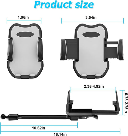 Car Rear View Mirror Phone Holder, 360° Rotatable Car Phone Holder Mount with Anti-Shake Design, Multifuctional Rearview Clip Mobile Mount Holder ...