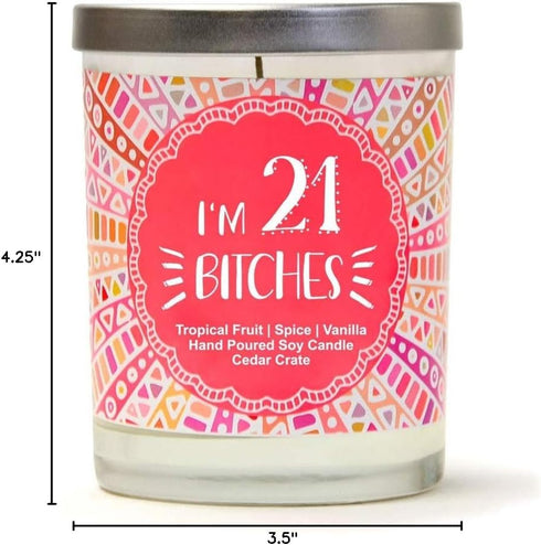 21st Birthday Gift for Her | I'm 21 | Funny Scented Candle Gift for Daughter, Son, BFF, Sister, Best Friend, Cousin, 21 Year Old Birthday Candles ...
