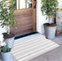 Grey and White Striped Doormat 24'' x 35'' Front Porch Rug Layered Door Mats Machine Washable Indoor Outdoor Rug for Front Porch Hand-Woven Entryw...