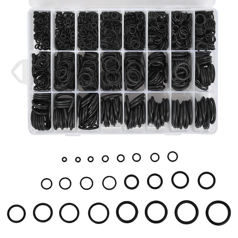 1200Pcs O Ring Kit 24 Sizes O Rings Assortment Rubber O-Ring Sealing Gasket Washer Seal Assortment Set NBR Metric O-Ring Assortment Kit for Plumbi...