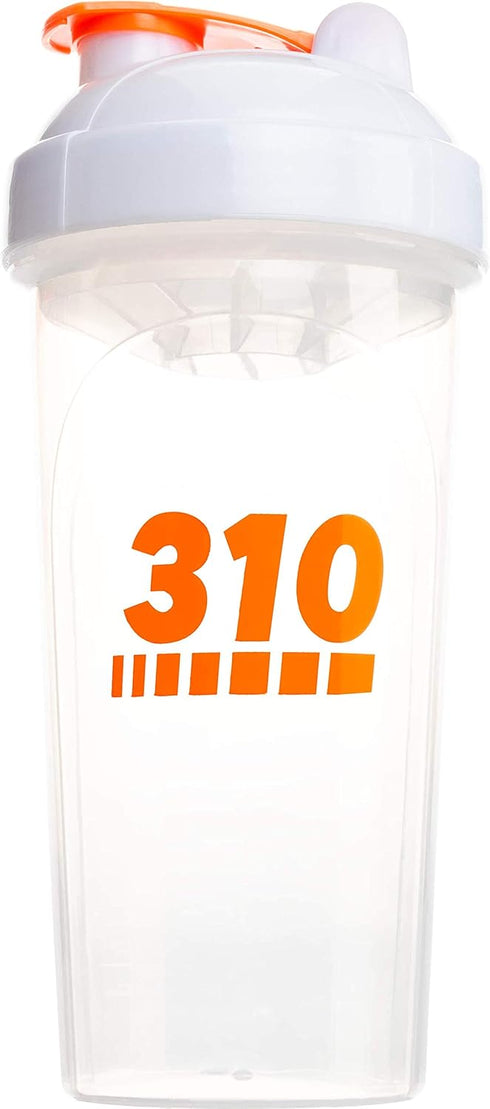 310 Nutrition Protein Shaker Bottle Meal Replacement Blender Cup For Mixing Protein Powders, Lemonade Mix, And Pre Workout (Clear w/White Lid)...