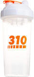 310 Nutrition Protein Shaker Bottle Meal Replacement Blender Cup For Mixing Protein Powders, Lemonade Mix, And Pre Workout (Clear w/White Lid)...