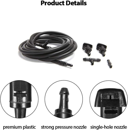 Windshield Washer Nozzles Kit, for Chrysler, Dodge, Ram Washer Jet and Fluid Hose with Connector...