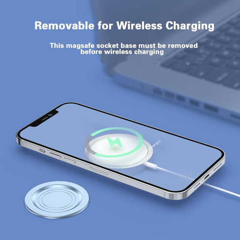 AUROX Compatible with MagSafe Base for iPhone 15/14/13/12 Magnetic Base Plate?Base Only? Intended for Pop Socket Grip and Phone Ring Holder?Remova...