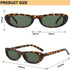 Trendy Oval Sunglasses for Women Men Fashion Narrow Tiny Glasses Retro 90s Skinny Sun Glasses Black Tortoise Shell...
