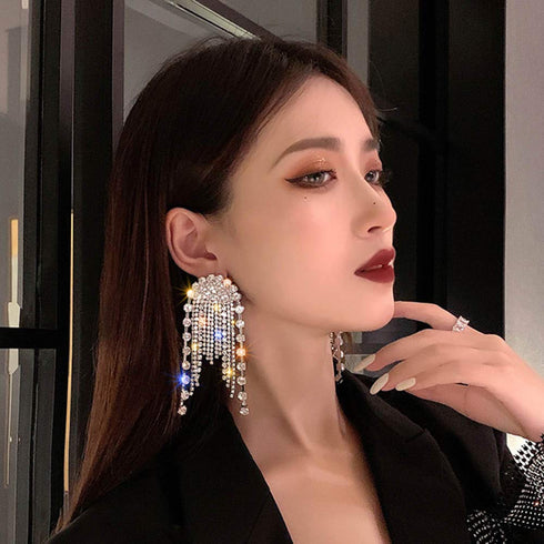 FXmimior Fashion Women Earrings Long Chain Drop Dangle Earrings Jewelry (Silver)...