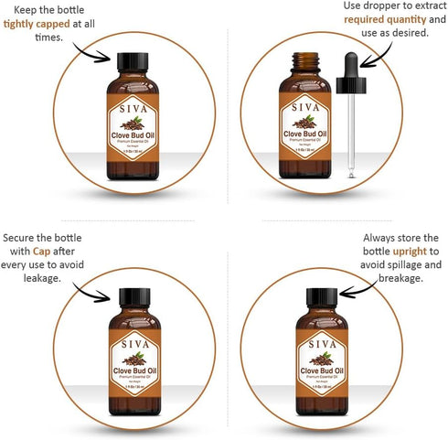 Siva Clove Bud Essential Oil - 1 Fl Oz – Natural Clove Bud Oil - for Diffuser, Face, Skin Care, Aromatherapy, Hair Care, Scalp and Body Massage - ...