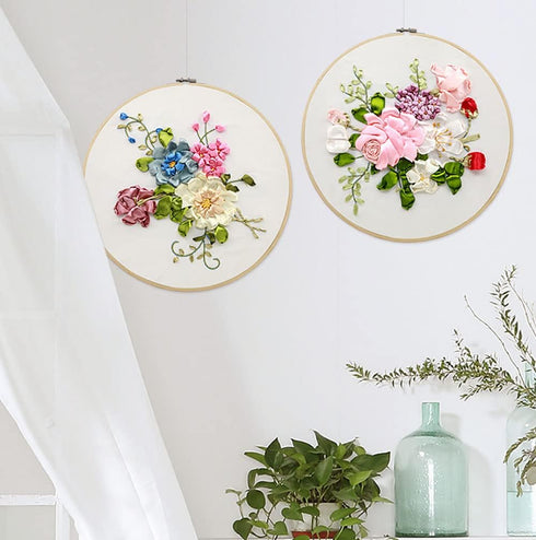 Gogobear Ribbon Embroidery Flowers Kit for Beginners Adults Handmade DIY Wall Decor 3D Hanging Pictures......