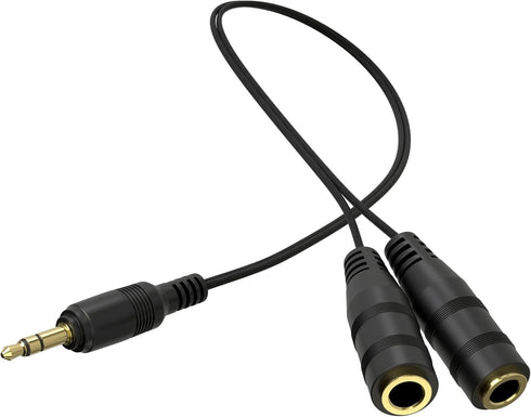 Headphone Splitter 3.5mm Aux Splitter 2 Female to 1 Male Audio Y Splitter Stereo Dual Headphone Adapter Compatible with Laptops PC Tablet TV Smart...