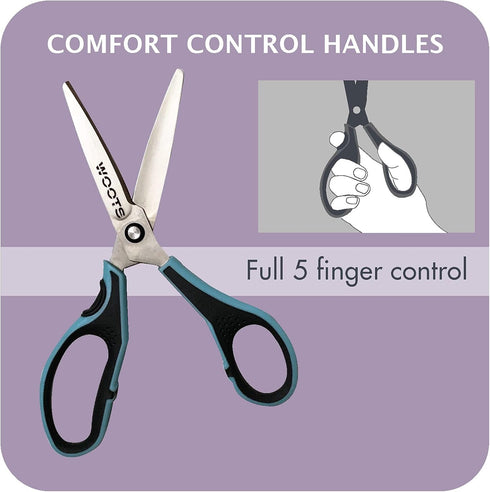 MaxTitanium 8" Non-Stick Scissors with Dual Curved Technology HD for Shipping Office School Gardening 2 Pack...