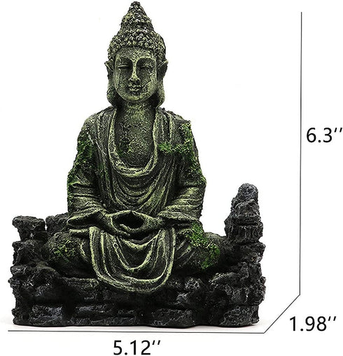 Aquarium Decorations Resin Buddha Sculpture/Head Sculpture Aquarium Decor Ornament, Large Fish Tank Decorations - 20 30 Gallon Aquarium...