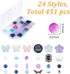 451Pcs Colorful Glass Beads Acrylic Butterfly Bead Plastic Flower Beads Letter Beads Angel Wing Beads Smooth Crackle Bead for DIY Bracelet Earring...