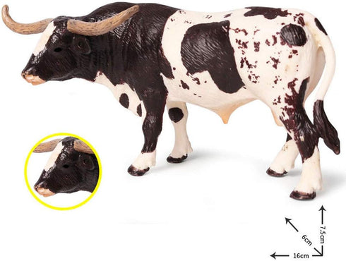 Flormoon Animal Figures Realistic Texas Longhorn Bull Plastic Early Educational Toys Cupcake Topper Party Gift for Kids 3+ Year Old(Male)...
