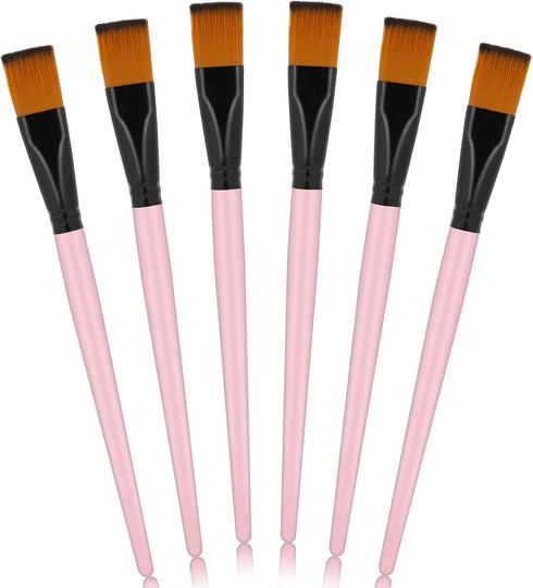 6 Pcs 1 inch Flat Paint Brushes Acrylic Paint Brush Paintbrushes for Acrylic Paint Flat Brush Synthetic Nylon Craft Artist Brushes for Painting Oi...