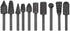 10pc 1/8''(3mm) Shank Carbon Steel Rotary Burr Rasp Set Wood Carving File Rasp Drill Bits for DIY Woodworking Wood Carving Polishing Grinding Engr...