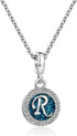 Spakling Blue A to Z Letter Initial Charm Alphabet Capital Name Dangle Beads Compatible With Pandora Charms Bracelets and Necklaces...