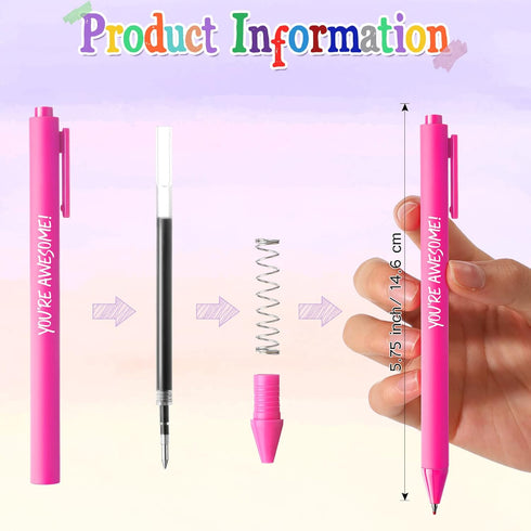 15 Pcs Inspirational Ballpoint Pens Bulk You're Awesome Gift Employee Appreciation Gift Motivational Quote Ballpoint Pen for Teacher School Office...