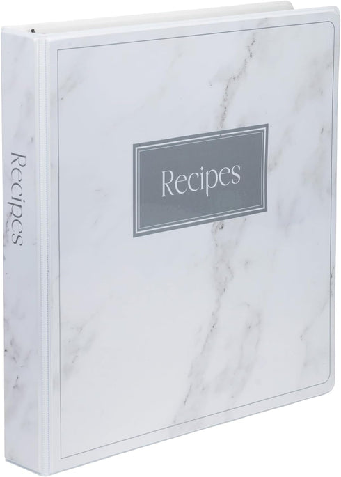 Samsill Recipe Binder Full Page 8.5 x 11 Kit, 1 Inch D-Ring, Marble Design...