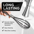 Silicone Whisk Set of 3 - Stainless Steel & Silicone Non-Stick Coating – wisking tool, Whisking, mini whisk, whisks for cooking (12-inch, 10-inch ...
