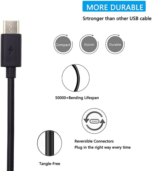 Adhiper Replacement USB-C Cable Cord Charging Power Cord Data Synchronization Cable Compatible for Nikon Z6 Z7 Cameras Compatible for Canon EOS R ...