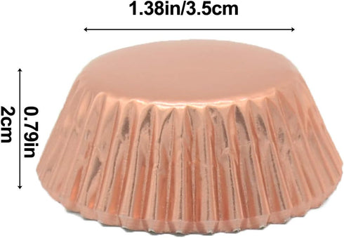 Mini Rose Gold Foil Cupcake Liners Muffin Baking Cups for Party and More, 300-Count...