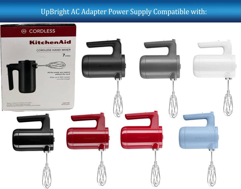 UpBright AC Adapter Compatible with KitchenAid KHMB732 KHMB732BM KHMB732WH KHMB732PA KHMB732ER KHMB732DG KHMB732OB KHMB732VB Kitchen Aid 7 Speed C...