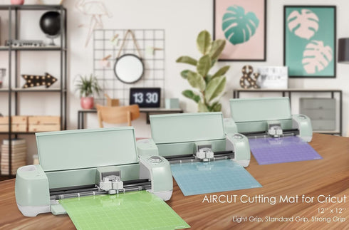 AIRCUT Cutting Mat for Cricut Maker 3/Maker 4/Maker/Explore 3/4/Air 2/Air/One(12x12 Inch, StandardGrip, LightGrip, StrongGrip) Variety Adhesive St...