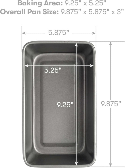 Cooking Light Heavy Duty Nonstick Bakeware Carbon Steel Bread Pan or Loaf Pan with Quick Release Coating, Manufactured without PFOA, Dishwasher Sa...