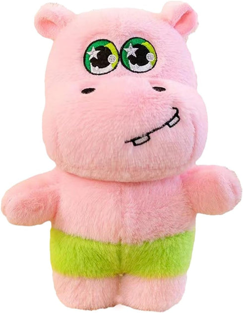 9.8" Hippo Stuffed Animal Plushie?Cute Hippo Plush with Green Pants?Gifts for Kids...
