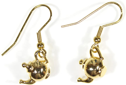 "Tiny Teapot", Tiny Little Tea Pot Earrings Are Bright and Shiny...