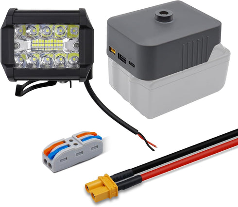 Makita Battery Adapter, Bosch Battery Converter, Power Source Inverter with USB Charger Outlets, LED Light for Makita/Bosch 12V 18V Battery for Rc...