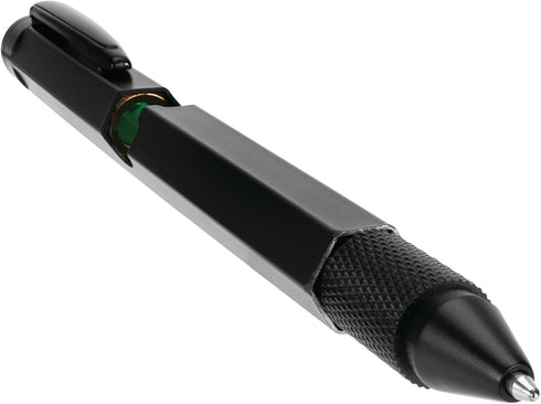 Performance Tool W9217 2 pk. Multi-Function Aluminum Black Ballpoint Pens, LED Light Stylus Ruler Level Bottle Opener Slotted & Phillips Screwdriv...