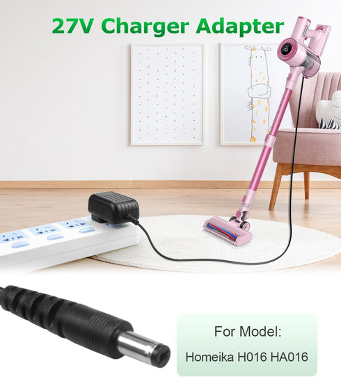 Charger for Homeika H016 HA016 Charger Replacement for Homeika Vacuum 27V AC/DC Adapter for Homeika H016 22.2V 2200mAh Li-ion Battery 20Kpa Cordle...