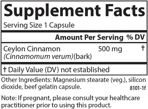 Carlson - Ceylon Cinnamon, Cinnamon Supplements, 500 mg, Cinnamon Extract Pills, Ceylon Cinnamon Capsules, 45 Capsules...